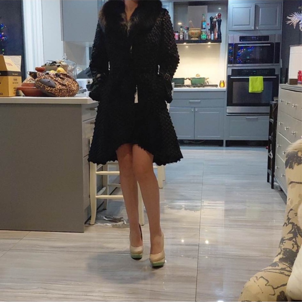 Black Genuine Fur Coat